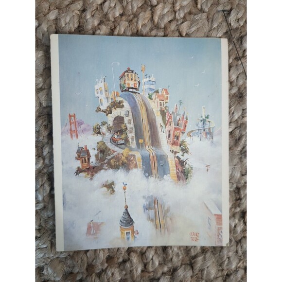 Vintage Printed Card San Francisco Above The Fog Albert Tolf Blank Card 6 X 5 In - Picture 1 of 9